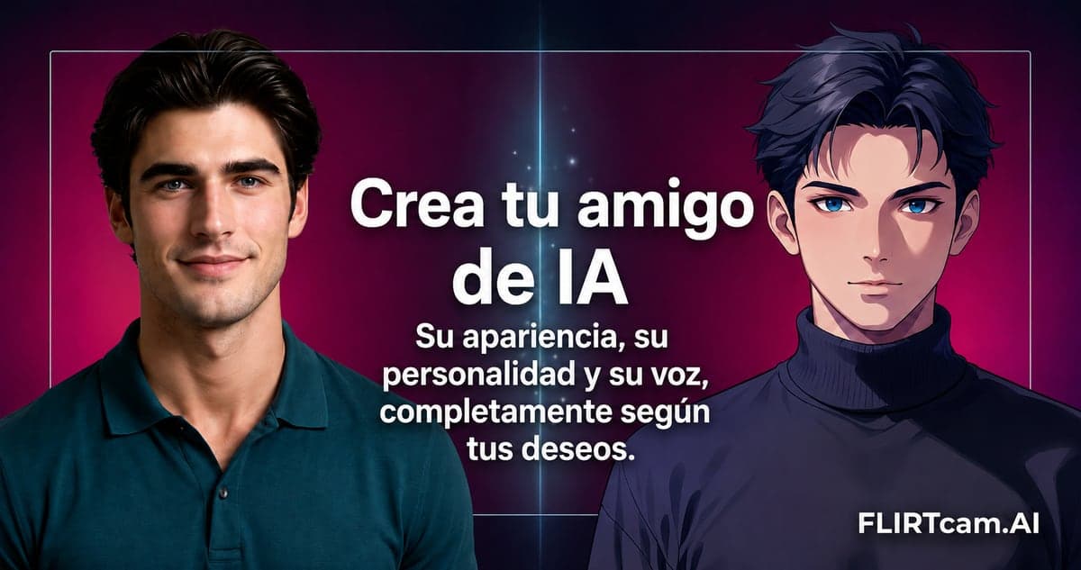 Crea tu propio novio IA en FLIRTcam.AI - personaliza su aspecto, su personalidad y su voz